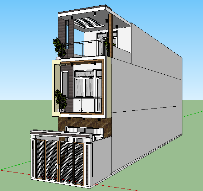 nhà phố 3 tầng,SU nhà 3 tầng,nhà 3 tầng sketchup,Model su nhà 3 tầng